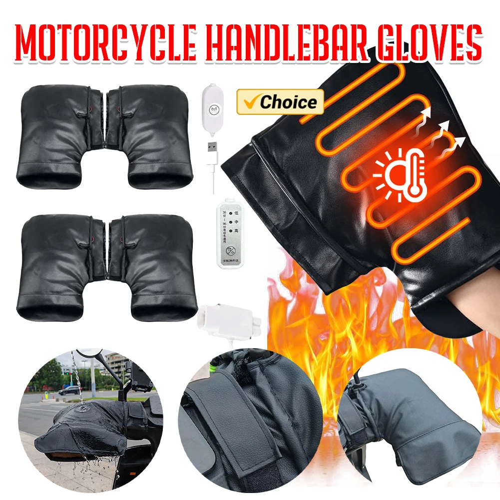 Heated Gloves Electric - 전기 난방 핸들바 장갑 3단계 설정
