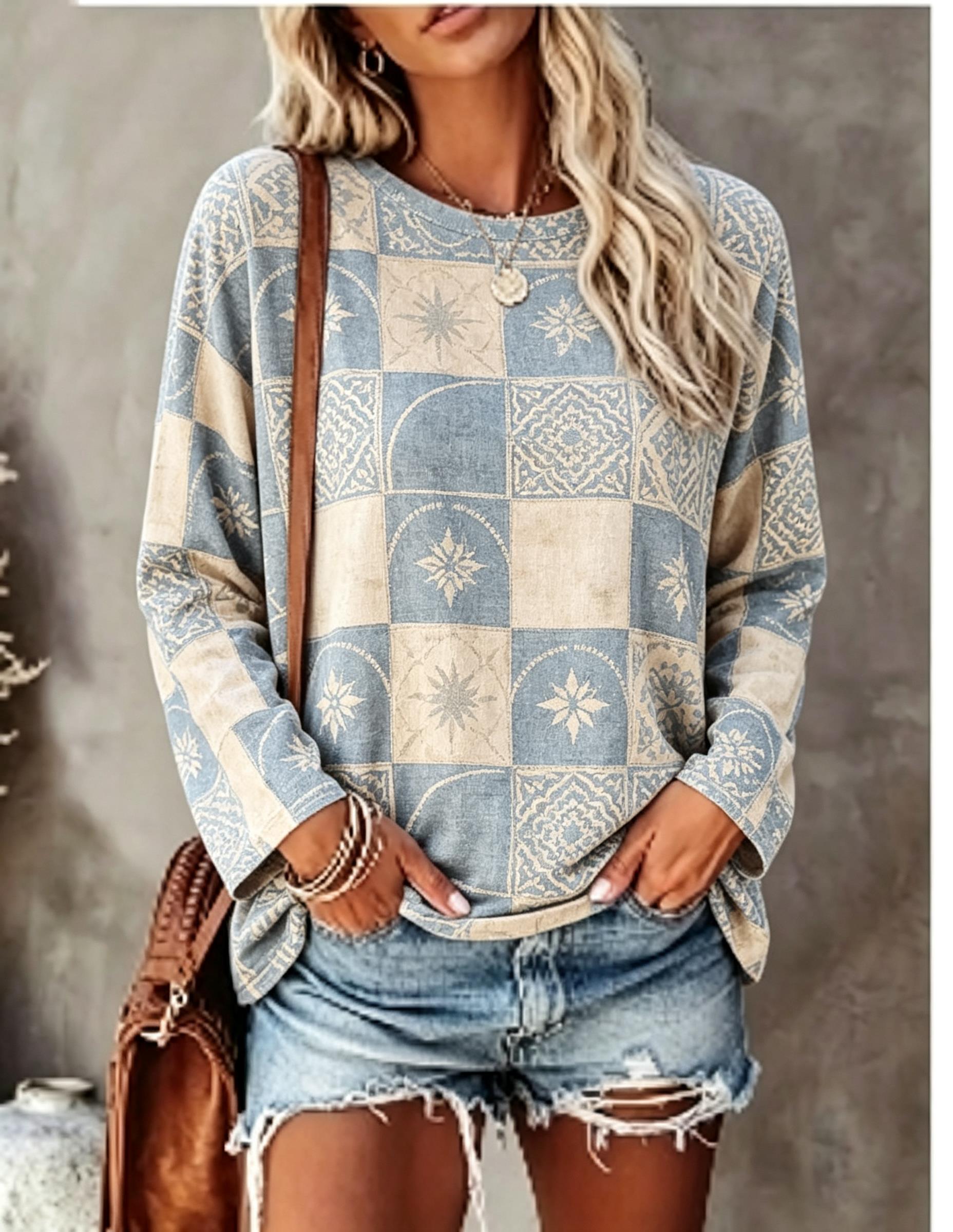 여성용 긴팔 티셔츠, 녹색과 베이지색 체크무늬, 켈트  - Winter Clothing For Women 리뷰 및 가격