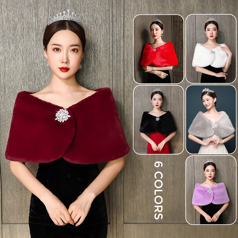 여성 신부 목도리 웨딩 케이프 가짜 모피 겨울 따뜻한  - Winter Clothing Pk 리뷰 및 가격